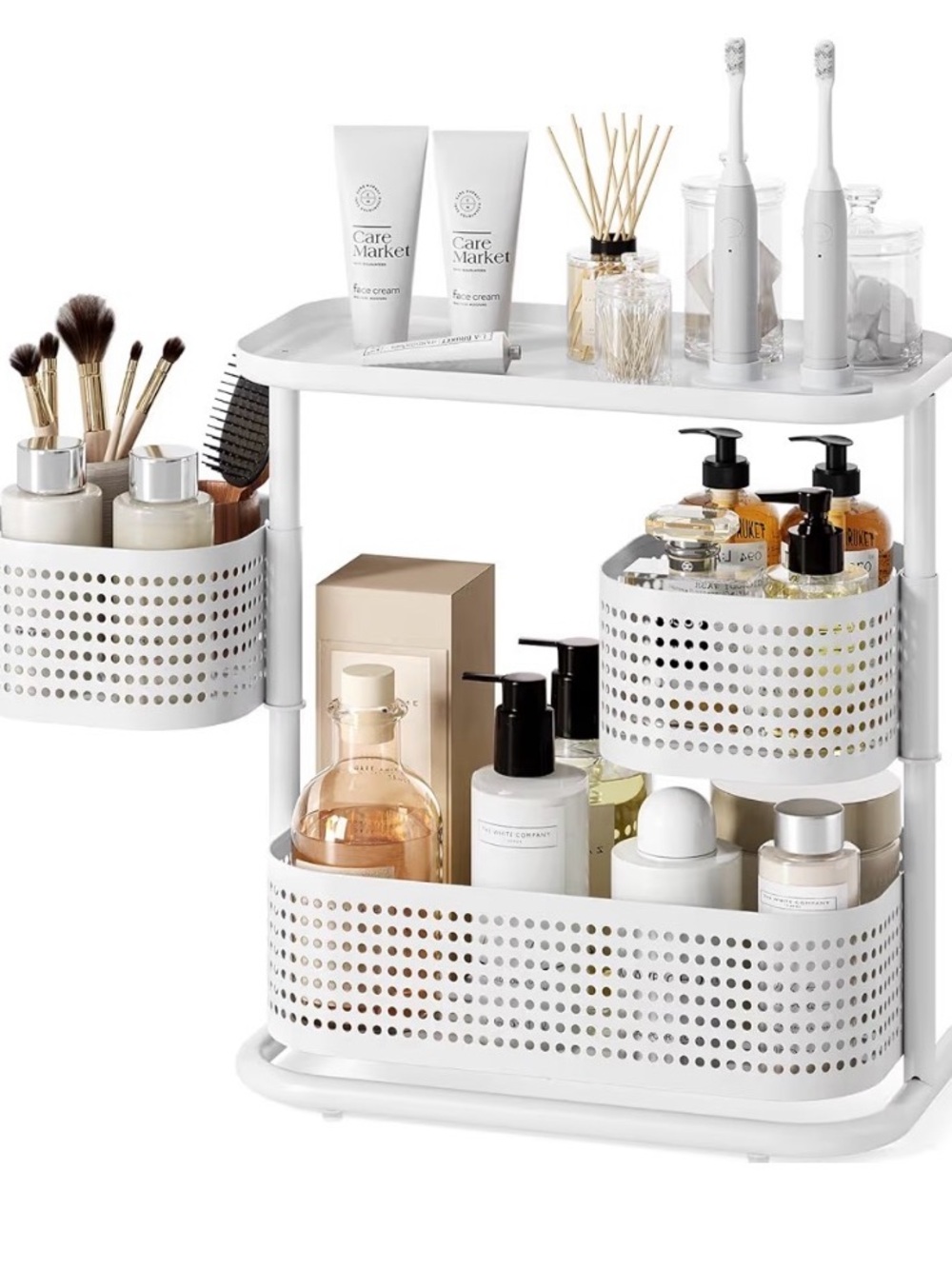 Bathroom Counter Organizer, - 7.5"D x 13.8"W x 14.8"H